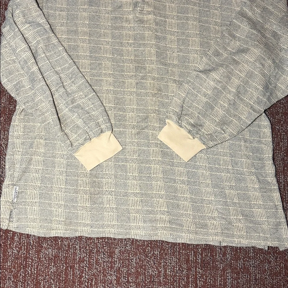 Vintage 90’s Chaps Ralph Lauren Beige Cream plaid Polo long sleeve rugby style